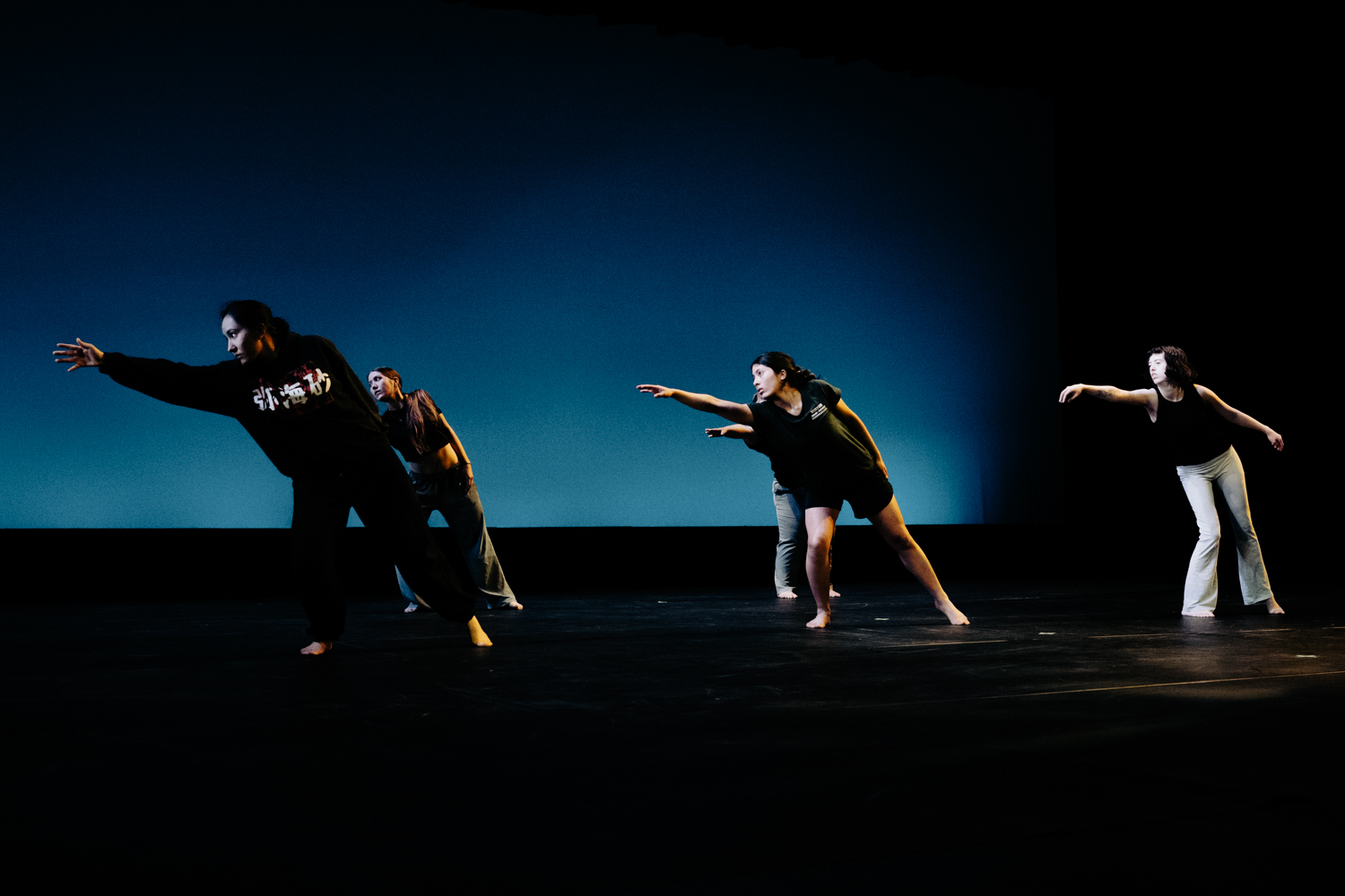 Dancers practice for the Spring 2026 Dance festival "Dance, Create, Collaborate"