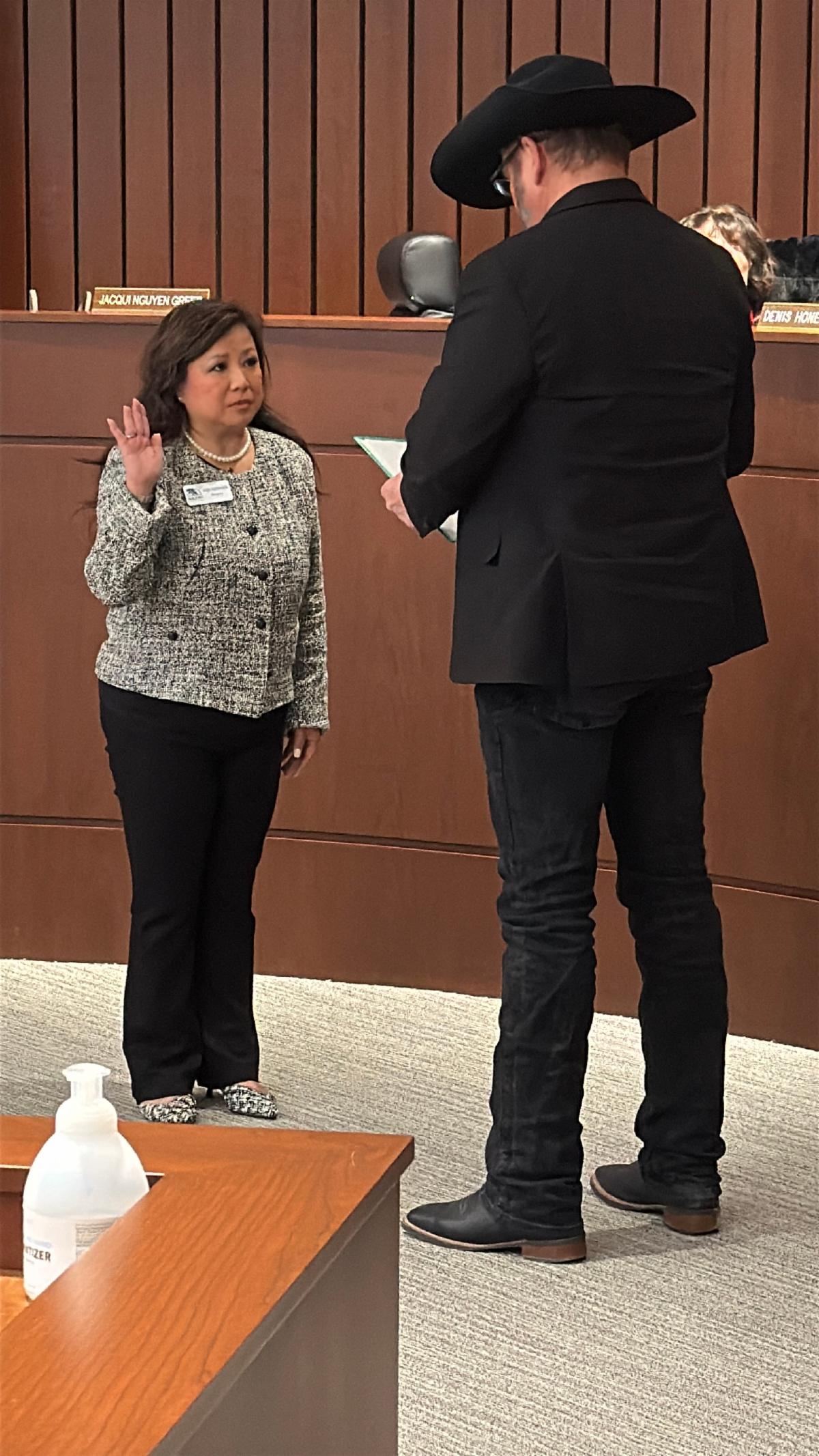 Person being sworn in